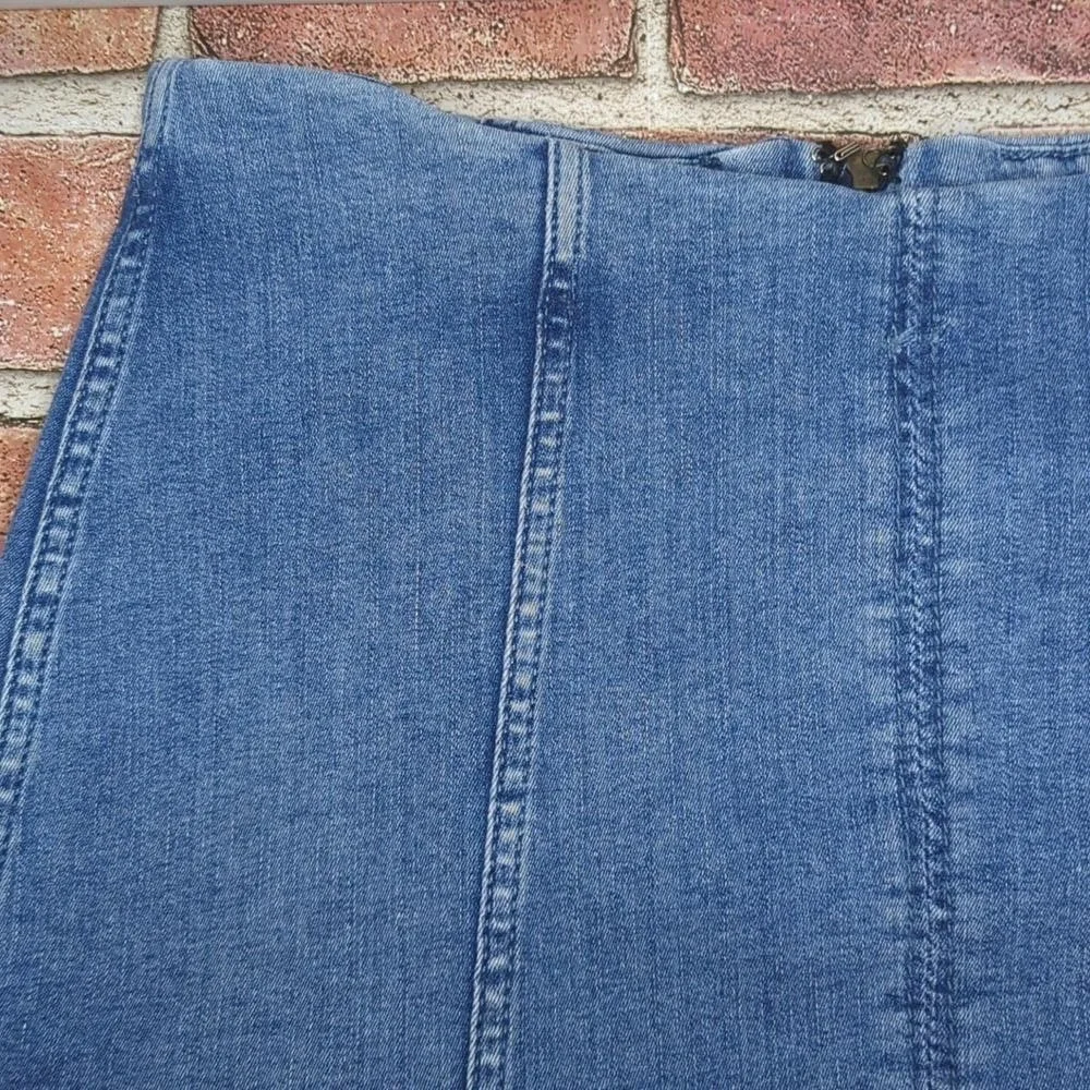 Vintage Free People Denim Jean Skirt Casual Modern Fitted Bodycon Femme 90's‎